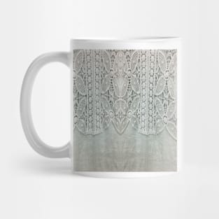 grey linen country chic floral bohemian lace Mug